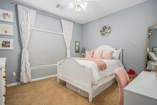 16618 S Swirling Cloud Ct, Cypress, TX 77433 - bedroom with light colored carpet, baseboards, and ceiling fan