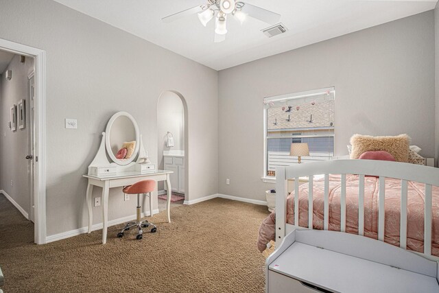 16618 S Swirling Cloud Ct, Cypress, TX 77433 - bedroom featuring carpet, baseboards, and a ceiling fan