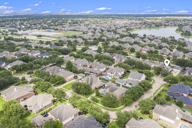 16618 S Swirling Cloud Ct, Cypress, TX 77433 - aerial perspective of suburban area featuring a nearby body of water