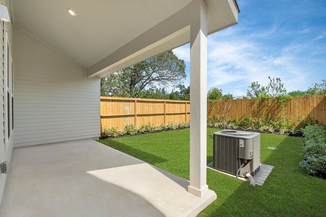 5626 Bertellis Ln, Houston, TX 77091 - view of yard featuring central AC and a patio area