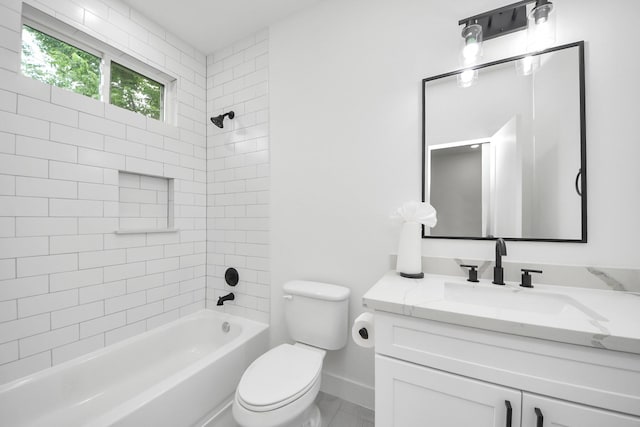 3022 Live Oak St, Houston, TX 77004 - full bathroom featuring vanity, toilet, shower / washtub combination, and baseboards
