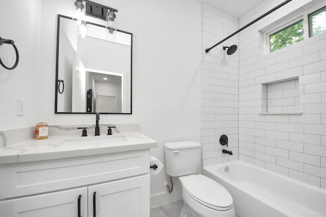 3022 Live Oak St, Houston, TX 77004 - full bath featuring toilet, vanity, baseboards, and  shower combination