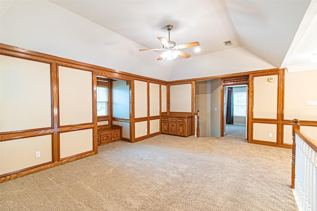 13219 Allysum Ct, Cypress, TX 77429 - carpeted empty room featuring lofted ceiling and a ceiling fan