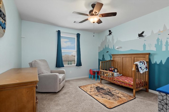 22435 Base Light Dr, Hockley, TX 77447 - bedroom featuring light colored carpet and a ceiling fan