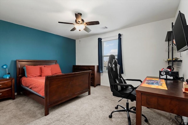 22435 Base Light Dr, Hockley, TX 77447 - carpeted bedroom with an office area and ceiling fan