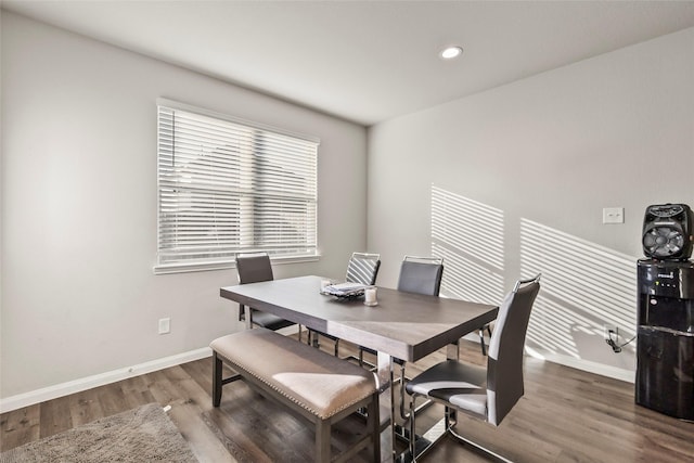 4831 Blue Jacaranda Way, Spring, TX 77373 - dining room with baseboards, wood finished floors, and recessed lighting