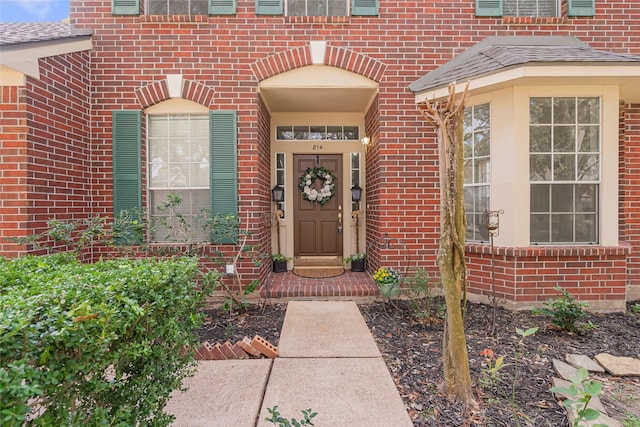 814 Hyacinth Pl, Missouri City, TX 77459 - entrance to property featuring brick siding and roof with shingles