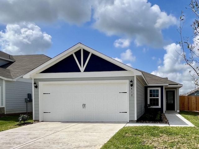 412 Tejas Trl, Waller, TX 77484 - ranch-style house featuring a garage, concrete driveway, and roof with shingles