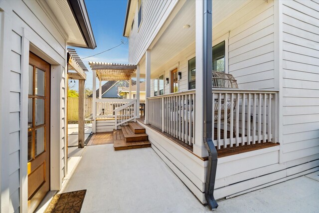 4731 Park Dr, Houston, TX 77023 - porch featuring a pergola