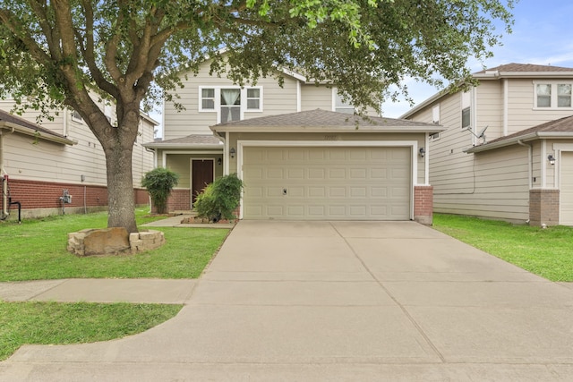 12007 Bach Orchard Trl, Houston, TX 77038 - traditional-style house with brick siding, concrete driveway, an attached garage, and a front yard