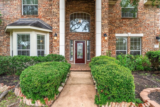13202 Brushy Knoll Ln, Sugar Land, TX 77498 - doorway to property with brick siding