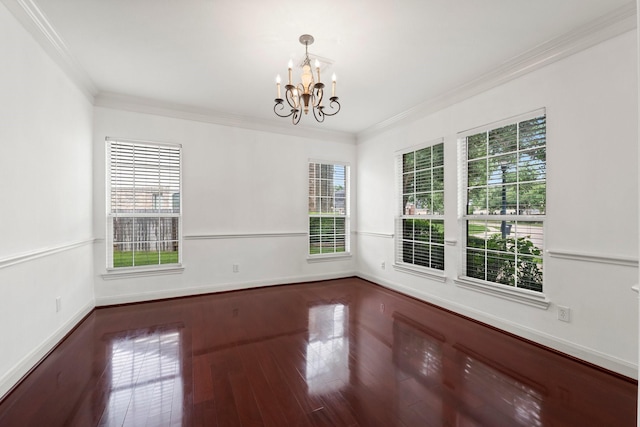 13202 Brushy Knoll Ln, Sugar Land, TX 77498 - unfurnished dining area featuring a chandelier, crown molding, and wood finished floors