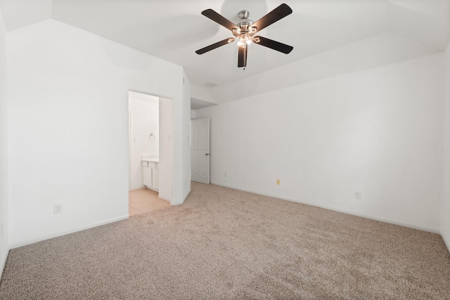 13202 Brushy Knoll Ln, Sugar Land, TX 77498 - spare room featuring light colored carpet, a ceiling fan, and baseboards