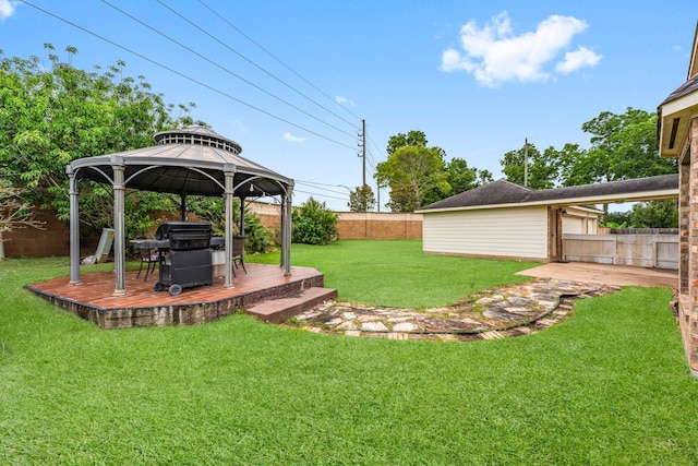 13202 Brushy Knoll Ln, Sugar Land, TX 77498 - view of yard with a gazebo and a patio area