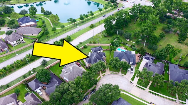 13202 Brushy Knoll Ln, Sugar Land, TX 77498 - aerial view of property's location with a large body of water, property boundaries highlighted, and nearby suburban area
