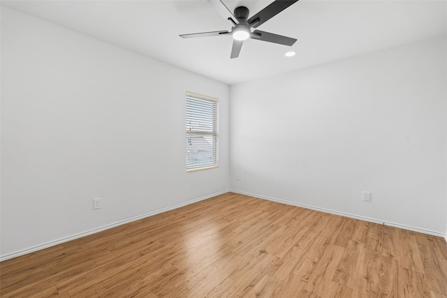 20419 Thunder Ridge Ln, Katy, TX 77449 - empty room featuring light wood finished floors, a ceiling fan, baseboards, and recessed lighting