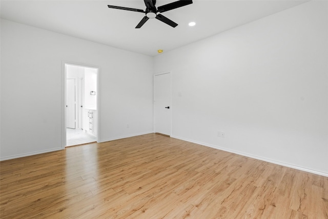 20419 Thunder Ridge Ln, Katy, TX 77449 - spare room with ceiling fan, wood finished floors, baseboards, and recessed lighting