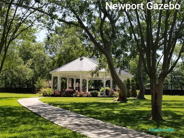 703 Windlass Way, Crosby, TX 77532 - view of home's community with a gazebo and a lawn