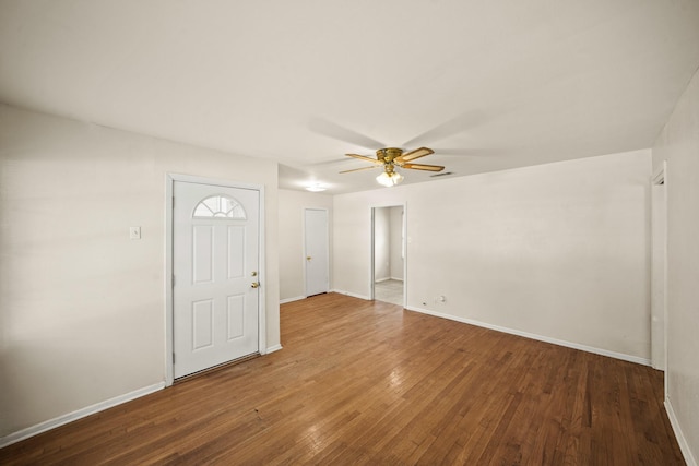 5814 Darnell St, Houston, TX 77074 - spare room with ceiling fan, hardwood / wood-style floors, and baseboards