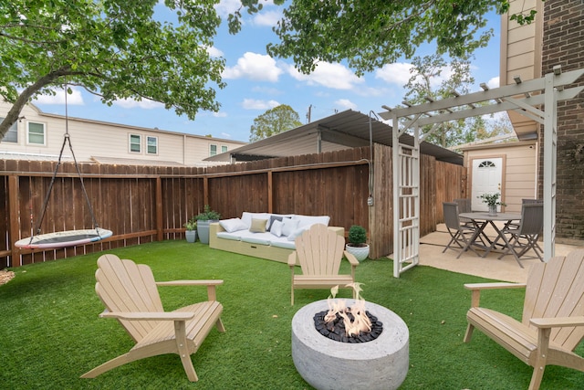820 Threadneedle St Unit 248, Houston, TX 77079 - view of yard featuring a fire pit and a patio