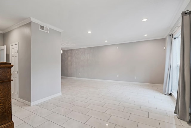 820 Threadneedle St Unit 248, Houston, TX 77079 - spare room featuring ornamental molding and recessed lighting
