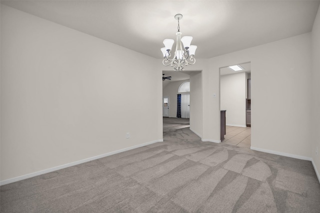 18423 Grove Brook Ln, Cypress, TX 77429 - unfurnished room with a chandelier and light colored carpet