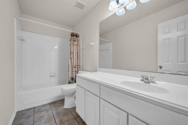 18423 Grove Brook Ln, Cypress, TX 77429 - bathroom featuring vanity, shower / bath combo with shower curtain, and tile patterned flooring
