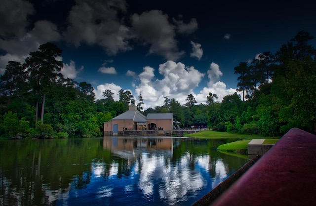23 Shellbark, The Woodlands, TX 77382 - water view featuring a heavily wooded area