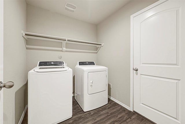 20910 Corisande St, Katy, TX 77449 - laundry area featuring independent washer and dryer and dark wood-style floors