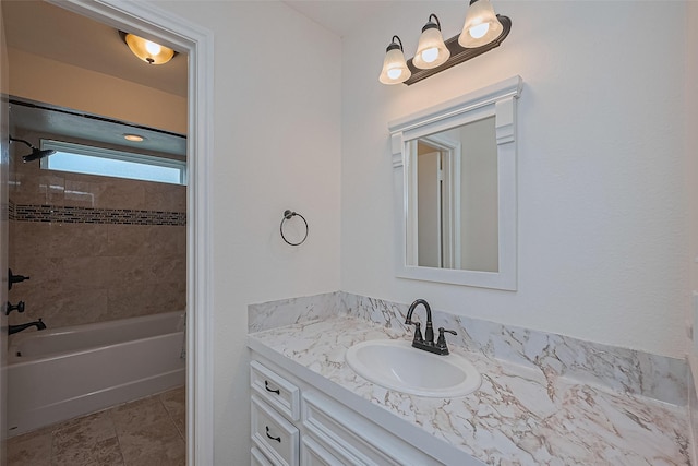 6526 Mert St, Katy, TX 77493 - bathroom featuring vanity and washtub / shower combination