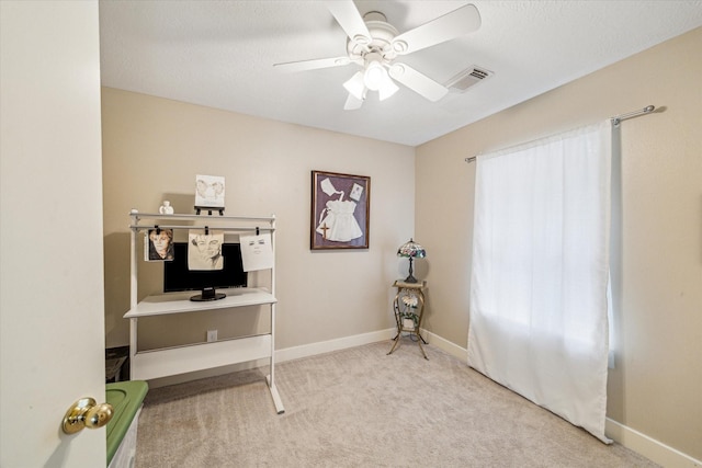 18614 Atasca Oaks Dr, Humble, TX 77346 - miscellaneous room with carpet, ceiling fan, and baseboards