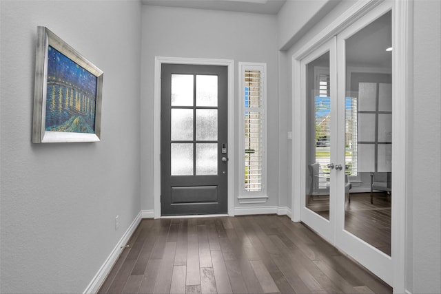 20423 Noble Arabian Dr, Tomball, TX 77377 - foyer featuring french doors and dark wood-type flooring