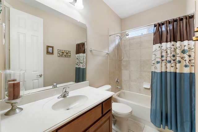 25514 Long Iron Ct, Spring, TX 77389 - bathroom featuring vanity, shower / tub combo with curtain, and tile patterned floors