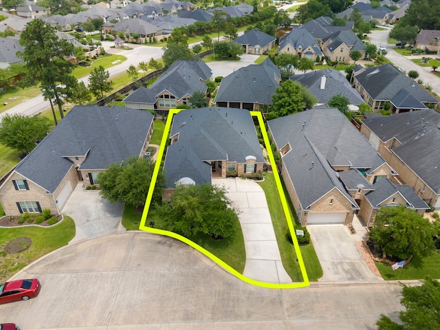 25514 Long Iron Ct, Spring, TX 77389 - aerial perspective of suburban area with property parcel outlined