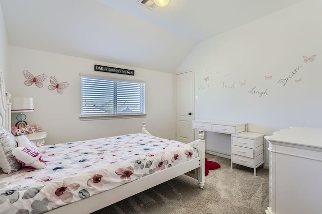 19251 N Cottonwood Green Ln, Cypress, TX 77433 - bedroom featuring light carpet and vaulted ceiling