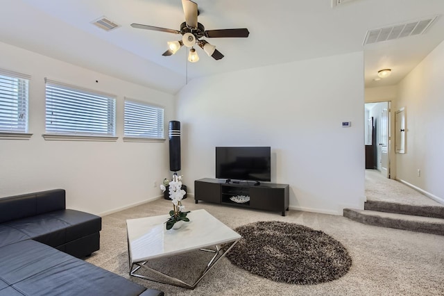 19251 N Cottonwood Green Ln, Cypress, TX 77433 - carpeted living room with a ceiling fan and baseboards