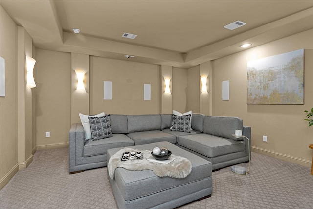 7 Woodglade Way, Tomball, TX 77375 - living room featuring carpet floors, baseboards, and recessed lighting