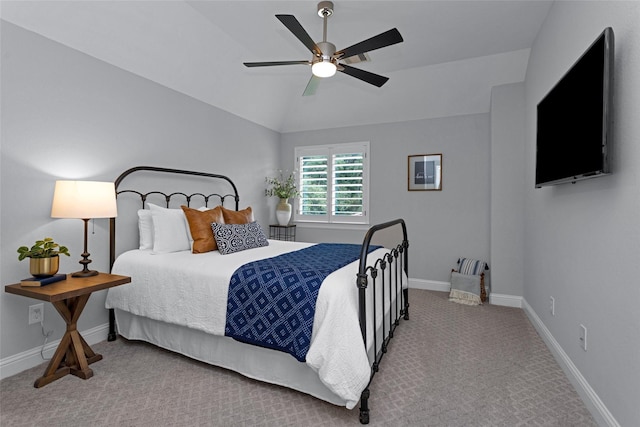 7 Woodglade Way, Tomball, TX 77375 - carpeted bedroom featuring baseboards, ceiling fan, and lofted ceiling
