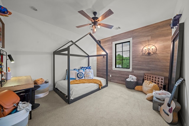 23323 Two Harbors Glen St, Katy, TX 77494 - bedroom with carpet flooring and wood walls