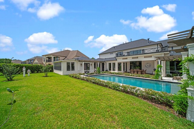 23323 Two Harbors Glen St, Katy, TX 77494 - swimming pool with a yard and a pergola