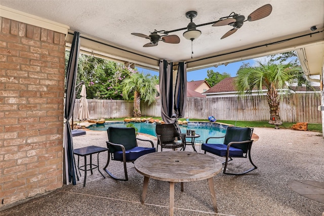 20131 Magnolia Bend Dr, Humble, TX 77346 - fenced backyard featuring ceiling fan and a patio