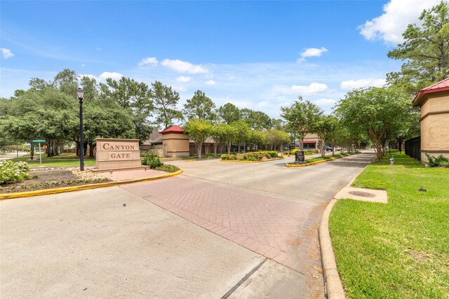 20107 Black Canyon Dr, Katy, TX 77450 - view of decorative road with curbs and street lighting
