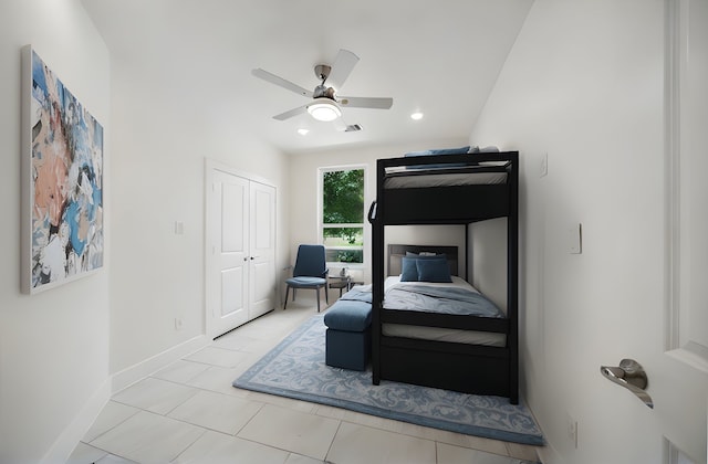 702 Azalea St, Prairie View, TX 77484 - bedroom with a closet, baseboards, and ceiling fan