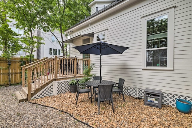 2019 Crockett St, Houston, TX 77007 - wooden deck with outdoor dining area