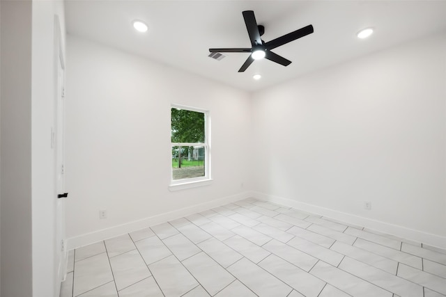 708 Azalea St, Prairie View, TX 77484 - empty room featuring a ceiling fan, recessed lighting, and baseboards