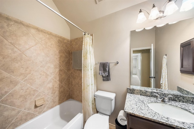 1406 Kallie Hills Ln, Spring, TX 77386 - bathroom with shower / bathtub combination with curtain, vanity, and toilet