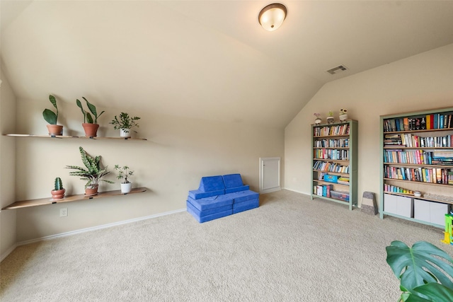 1406 Kallie Hills Ln, Spring, TX 77386 - unfurnished room featuring carpet, vaulted ceiling, and baseboards