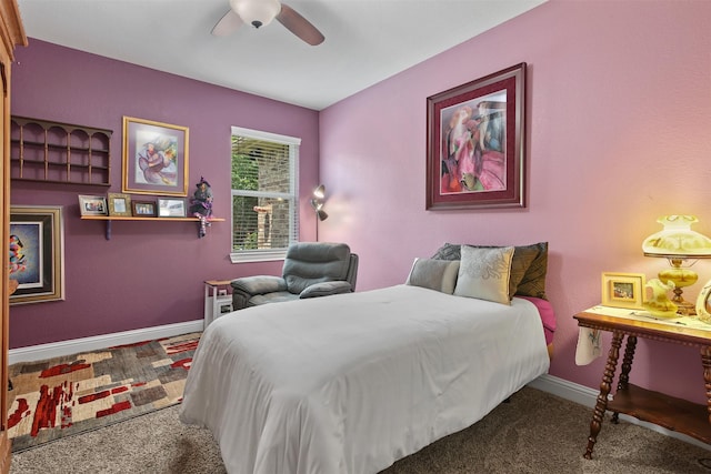 18 Brookefield Cir, Magnolia, TX 77355 - carpeted bedroom with baseboards and ceiling fan