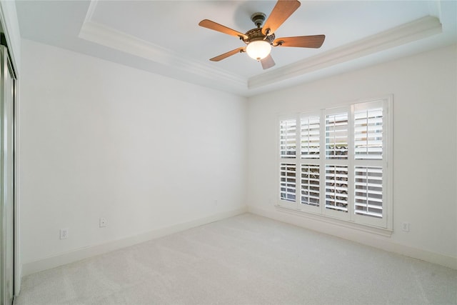 5507 Val Verde St, Houston, TX 77056 - carpeted spare room with a raised ceiling, crown molding, and ceiling fan