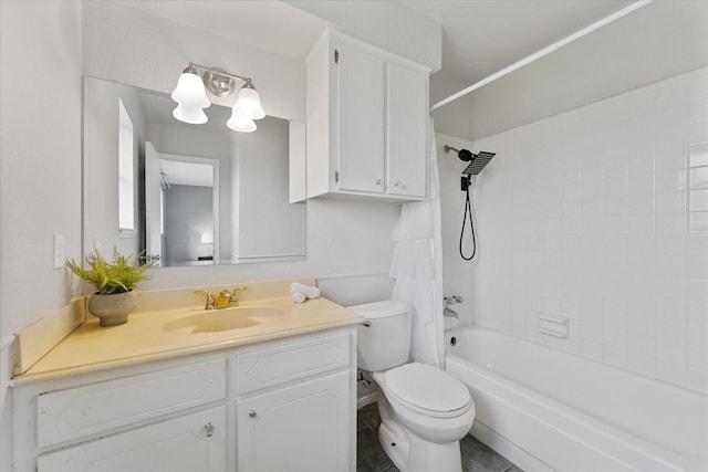 11731 Bexar Dr, La Porte, TX 77571 - bathroom with vanity, toilet, and shower / tub combination